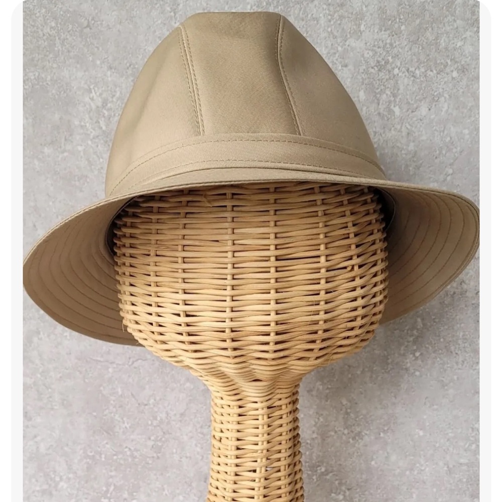 Vtg Burberry Bucket Rain Hat Classic Khaki Plaid Lined Size 7 1/2